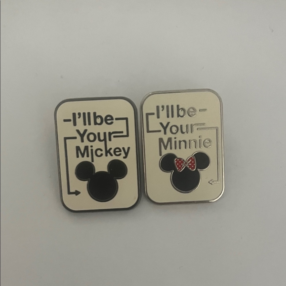 Disney Black and Silver I'll Be Your Mickey and Minnie Pins